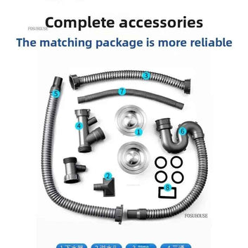 DOUBLE SINK BOWL FITTING SET (HIGH QUALITY)