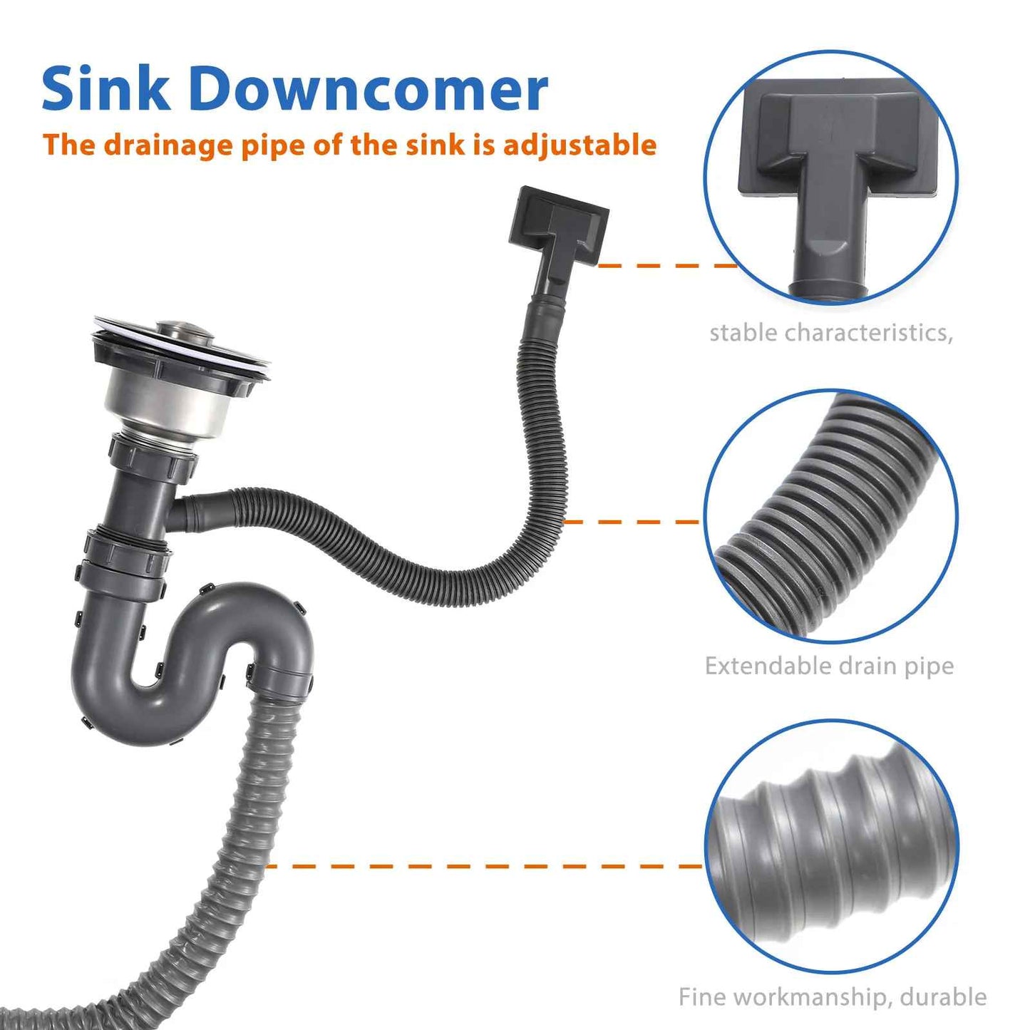 DOUBLE SINK BOWL FITTING SET (HIGH QUALITY)