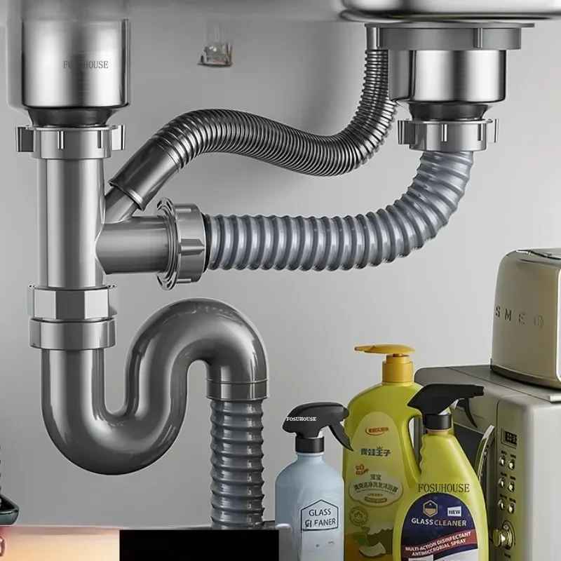 DOUBLE SINK BOWL FITTING SET (HIGH QUALITY)